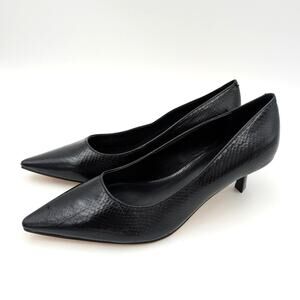 Calvin Klein Kierra Pointed Toe Heel Pump Women's Black Snake Size US8M EU39